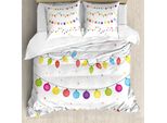 Abakuhaus Copripiumino Natalizio, Festa Dell'anno, Antiacaro, Adatto A Chi Soffre Di Allergie, Con Federe, 155 Cm X 220 Cm - 80 X 80 Cm, Multicolore
