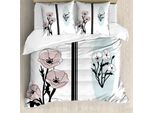 Abakuhaus Copripiumino Mohn, Rose Pastello, Antiacaro, Adatto A Chi Soffre Di Allergie, Con Federe, 155 Cm X 220 Cm - 80 X 80 Cm, Rosa Essiccata Pale Blue