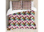 Abakuhaus Copripiumino Per Amanti Dei Cani, Cristalli Colorati, Antiacaro, Adatto A Chi Soffre Di Allergie, Con Federe, 200 Cm X 200 Cm - 80 X 80 Cm, Multicolore