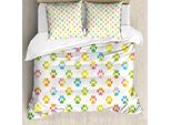 Abakuhaus Copripiumino Per Amanti Dei Cani, Impronta Astratta, Antiacaro, Adatto A Chi Soffre Di Allergie, Con Federe, 200 Cm X 200 Cm - 80 X 80 Cm, Multicolore