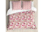 Abakuhaus Copripiumino Blume, Pink Magnolia Garden, Antiacaro, Adatto A Chi Soffre Di Allergie, Con Federe, 200 Cm X 200 Cm - 80 X 80 Cm, Rosa, Bianco, Verde