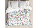 Abakuhaus Copripiumino Alphabet, Lettere Colorate, Antiacaro, Adatto A Chi Soffre Di Allergie, Con Federe, 200 Cm X 200 Cm - 80 X 80 Cm, Multicolore