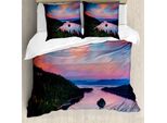 Abakuhaus Lake Tahoe Copripiumino, California Foto, Antiacaro Adatto A Chi Soffre Di Allergie Con Federe, 155 Cm X 220 Cm - 80 X 80 Cm, Multicolore