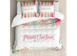 Abakuhaus Copripiumino Capodanno, Strisce Colorate Natale, Antiacaro, Adatto A Chi Soffre Di Allergie, Con Federe, 155 Cm X 220 Cm - 80 X 80 Cm, Multicolore