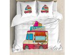Set Copripiumino Abakuhaus Per Letti Matrimoniali, Stile Eis Cartoon, Antiacaro, Adatto A Chi Soffre Di Allergie, Con Federe, Multicolore
