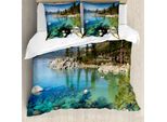 Abakuhaus Lake Tahoe Copripiumino, Foto Summer Lake, Antiacaro, Adatto A Chi Soffre Di Allergie, Con Federe, 155 Cm X 220 Cm - 80 X 80 Cm, Multicolore