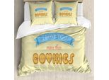 Abakuhaus Ti Amo Di Più Copripiumino, Biscotti Alla Vaniglia, Antiacaro, Adatto A Chi Soffre Di Allergie, Con Federe, 155 Cm X 220 Cm - 80 X 80 Cm, Multicolore