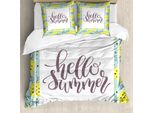 Abakuhaus Coperta Estiva Hallo Sommer, Yellow Ananasse, Antiacaro, Adatta A Chi Soffre Di Allergie, Con Federe, 200 Cm X 200 Cm - 80 X 80 Cm, Multicolore