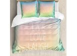 Abakuhaus Vivi, Ridi, Ama Copripiumino, Slogan Bokeh, Antiacaro, Adatto A Chi Soffre Di Allergie, Con Federe, 200 Cm X 200 Cm - 80 X 80 Cm, Multicolore