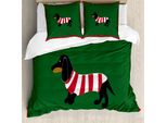 Abakuhaus Copripiumino Con Bassotto, Cane Cartoon, Antiacaro, Adatto A Chi Soffre Di Allergie, Con Federe, 200 Cm X 200 Cm - 80 X 80 Cm, Multicolore