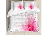Abakuhaus Romantico Copripiumino, Composizioni Floreali Romantiche, Antiacaro, Adatto A Chi Soffre Di Allergie, Con Federe, 200 Cm X 200 Cm - 80 X 80 Cm, Rosa, Bianco,