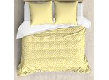Abakuhaus Copripiumino Greek Key, Yellow Roman Tile, Antiacaro E Anallergico Con Federe, 155 Cm X 220 Cm - 80 X 80 Cm, Giallo Bianco