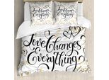 Abakuhaus Romantico Copripiumino, Motivo Foglie, Antiacaro, Adatto A Chi Soffre Di Allergie, Con Federe, 200 Cm X 200 Cm - 80 X 80 Cm, Color Seppia Pesca Nero