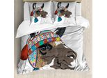 Abakuhaus Copripiumino Lama, Motivo Astratto, Antiacaro, Adatto A Chi Soffre Di Allergie, Con Federe, 200 Cm X 200 Cm - 80 X 80 Cm, Multicolore