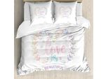 Abakuhaus Romantico Copripiumino, Pastel Dreamy Spring, Antiacaro, Adatto A Chi Soffre Di Allergie, Con Federe, 200 Cm X 200 Cm - 80 X 80 Cm, Multicolore
