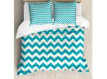 Abakuhaus Copripiumino Seafoam, Linee Chevron Astratte, Antiacaro, Adatto A Chi Soffre Di Allergie, Con Federe, 200 Cm X 200 Cm - 80 X 80 Cm, Beige Seafoam