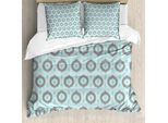 Abakuhaus Copripiumino Seafoam, Motivo Ikat, Antiacaro, Adatto A Chi Soffre Di Allergie, Con Federe, 155 Cm X 220 Cm - 80 X 80 Cm, Seafoam Sea Green Taupe