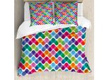 Abakuhaus Copripiumino Colorato, Vivace E Geometrico, Antiacaro, Adatto A Chi Soffre Di Allergie, Con Federe, 155 Cm X 220 Cm - 80 X 80 Cm, Multicolore