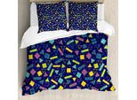Abakuhaus Copripiumino Irregolare, Stile Retrò Anni '80 Memphis, Antiacaro, Adatto A Chi Soffre Di Allergie, Con Federe, 200 Cm X 200 Cm - 80 X 80 Cm, Multicolore