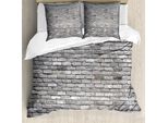 Abakuhaus Copripiumino Grigio, Im Alter Von Raue Ziegelmauer, Antiacaro, Adatto A Chi Soffre Di Allergie, Con Federe, 200 Cm X 200 Cm - 80 X 80 Cm, Grigio