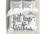 Abakuhaus Just Breathe Copripiumino, Sun Clouds Doodle, Antiacaro, Adatto A Chi Soffre Di Allergie, Con Federe, 200 Cm X 200 Cm - 80 X 80 Cm, Grigio Antracite Bianco