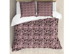 Abakuhaus Copripiumino Astratto, Ballerini E Fiori, Antiacaro, Adatto A Chi Soffre Di Allergie, Con Federe, 155 Cm X 220 Cm - 80 X 80 Cm, Rosa Nera Rosa Essiccata