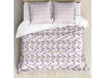 Abakuhaus Copripiumino Garden Art, Boccioli Di Violetta Retrò, Antiacaro, Adatto A Chi Soffre Di Allergie, Con Federe, 200 Cm X 200 Cm - 80 X 80 Cm, Malva Verde