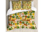 Abakuhaus Copripiumino, Simboli Della Sterlina Colorati, Antiacaro, Adatto A Chi Soffre Di Allergie, Con Federe, 200 Cm X 200 Cm - 80 X 80 Cm, Multicolore