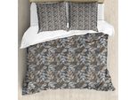Abakuhaus Copripiumino Vintage, Rami Rustici E Foglie, Antiacaro, Adatto A Chi Soffre Di Allergie, Con Federe, 200 Cm X 200 Cm - 80 X 80 Cm, Marrone Grigio Cocco