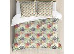 Abakuhaus Copripiumino Colorato, Design Ornamental Dots, Antiacaro, Adatto A Chi Soffre Di Allergie, Con Federe, 155 Cm X 220 Cm - 80 X 80 Cm, Multicolore