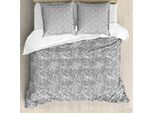 Abakuhaus Copripiumino Bianco E Nero, Motivi Floreali Paisley, Antiacaro, Adatto A Chi Soffre Di Allergie, Con Federe, 200 Cm X 200 Cm - 80 X 80 Cm, Bianco E Nero