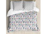 Abakuhaus Copripiumino Hipster, Fantasia Divertente Per Adolescenti, Antiacaro, Adatto A Chi Soffre Di Allergie, Con Federe, 155 Cm X 220 Cm - 80 X 80 Cm, Multicolore