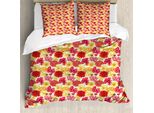 Abakuhaus Copripiumino Colorato, Botanical Elements Petal, Antiacaro, Adatto A Chi Soffre Di Allergie, Con Federe, 155 Cm X 220 Cm - 80 X 80 Cm, Multicolore