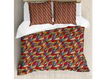 Abakuhaus Copripiumino Ondulato, Linee Curve Astratte, Antiacaro, Adatto A Chi Soffre Di Allergie, Con Federe, 200 Cm X 200 Cm - 80 X 80 Cm, Multicolore