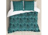 Abakuhaus Copripiumino Etnico, Motivi Paisley Floreali, Antiacaro, Adatto A Chi Soffre Di Allergie, Con Federe, 200 Cm X 200 Cm - 80 X 80 Cm, Verde Lago