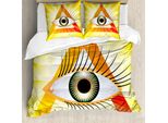 Abakuhaus Copripiumino Auge, Sight Triangle Ad Alte Prestazioni, Antiacaro, Adatto A Chi Soffre Di Allergie, Con Federe, 155 Cm X 220 Cm - 80 X 80 Cm, Giallo Arancione Verde
