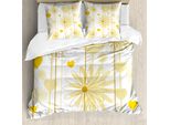 Abakuhaus Copripiumino Giallo, Disegno Floreale Di San Valentino, Antiacaro, Adatto A Chi Soffre Di Allergie, Con Federe, 200 Cm X 200 Cm - 80 X 80 Cm, Terra Giallo Beige