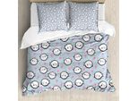 Abakuhaus Narwal Copripiumino, Cartoon Whales Cuori, Antiacaro Adatto A Chi Soffre Di Allergie Con Federe, 155 Cm X 220 Cm - 80 X 80 Cm, Multicolore
