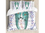 Abakuhaus Narwal Copripiumino, San Valentino Balene, Antiacaro Adatto A Chi Soffre Di Allergie Con Federe, 155 Cm X 220 Cm - 80 X 80 Cm, Multicolore