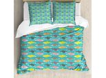 Abakuhaus Copripiumino Wal, Silhouette Colorate Di Orche, Antiacaro, Adatto A Chi Soffre Di Allergie, Con Federe, 200 Cm X 200 Cm - 80 X 80 Cm, Multicolore