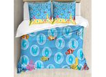 Abakuhaus Nursery Attività Copripiumino, Lettere Dell'alfabeto, Antiacaro Adatto A Chi Soffre Di Allergie Con Federe, 155 Cm X 220 Cm - 80 X 80 Cm, Multicolore