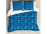 Abakuhaus Copripiumino Wal, Disegno A Tema Acquatico, Antiacaro, Adatto A Chi Soffre Di Allergie, Con Federe, 155 Cm X 220 Cm - 80 X 80 Cm, Blu Navy Blu Scuro