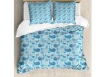 Abakuhaus Copripiumino Wal, Vita Subacquea Felice, Antiacaro Adatto A Chi Soffre Di Allergie Con Federe, 200 Cm X 200 Cm - 80 X 80 Cm, Azzurro Blu Navy