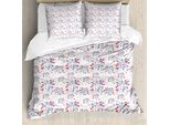 Abakuhaus 4 Luglio Copripiumino, Vacanze Estive, Antiacaro, Adatto A Chi Soffre Di Allergie, Con Federe, 200 Cm X 200 Cm - 80 X 80 Cm, Rosso Bianco Blu