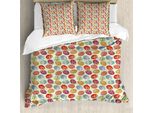 Abakuhaus Copripiumino Pasqua, Uova Vintage Floreali, Antiacaro, Adatto A Chi Soffre Di Allergie, Con Federe, 200 Cm X 200 Cm - 80 X 80 Cm, Multicolore