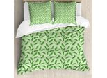 Abakuhaus Copripiumino In Foglia Di Banano, Ecologico, Botanico, Antiacaro, Adatto A Chi Soffre Di Allergie, Con Federe, 155 Cm X 220 Cm - 80 X 80 Cm, Pistacchio Verde