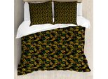 Abakuhaus Copripiumino Libelle, Foglie Verdi, Antiacaro, Adatto A Chi Soffre Di Allergie, Con Federe, 200 Cm X 200 Cm - 80 X 80 Cm, Multicolore