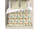 Abakuhaus Copripiumino Per Compleanno, Cartone Animato, Antiacaro, Adatto A Chi Soffre Di Allergie, Con Federe, 155 Cm X 220 Cm - 80 X 80 Cm, Multicolore