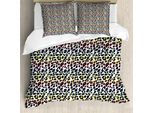Abakuhaus Copripiumino Con Stampa Leopardo, Mammifero Colorato, Antiacaro, Adatto A Chi Soffre Di Allergie, Con Federe, 155 Cm X 220 Cm - 80 X 80 Cm, Multicolore