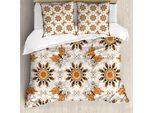 Abakuhaus Copripiumino Bianco E Nero, Mandala Farfalla, Antiacaro, Adatto A Chi Soffre Di Allergie, Con Federe, 155 Cm X 220 Cm - 80 X 80 Cm, Multicolore